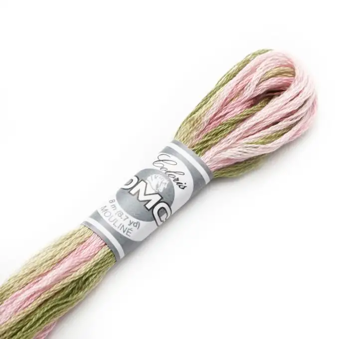Filato mouliné Variation da ricamare rosa e verde COL 4500