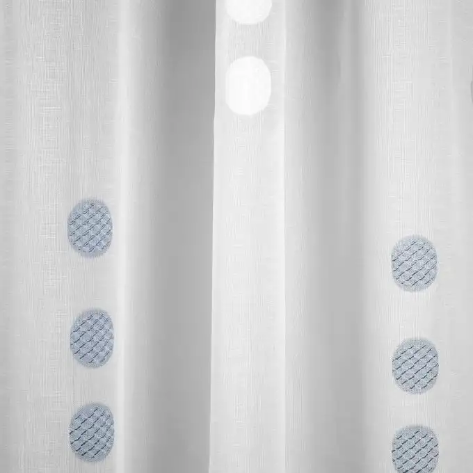 Tessuto velo bianco cerchi blu