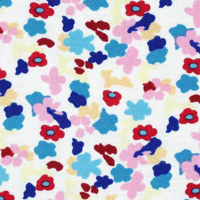 Tessuto felpato fiori multicolori