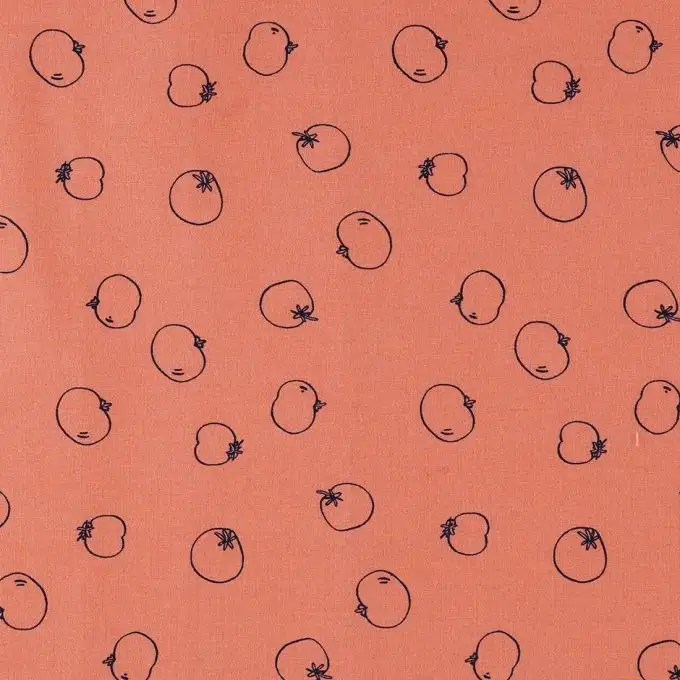 Tessuto popeline cotone pomodori rosso