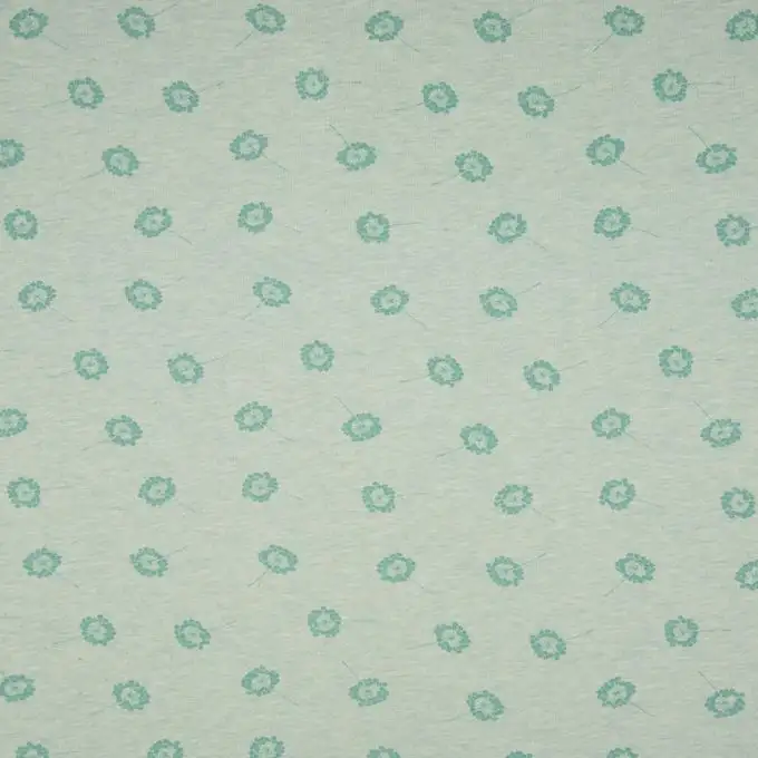 Tessuto jersey cotone fiori verde
