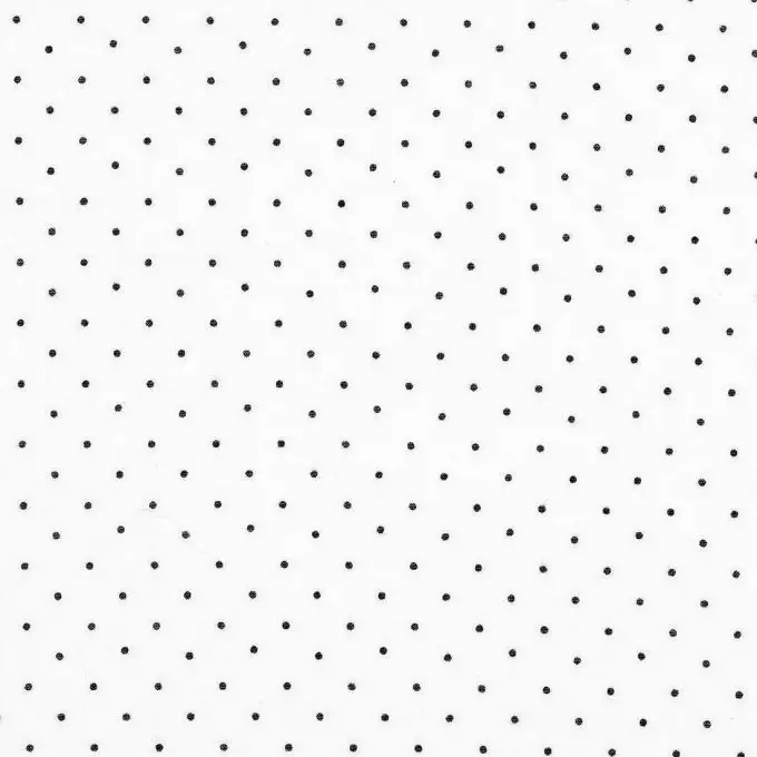 Tessuto jersey mini pois su fondo bianco