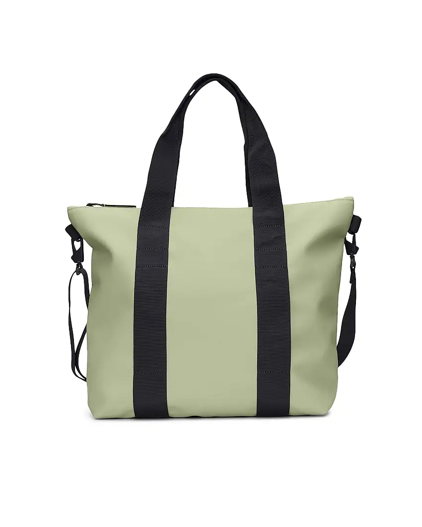 Tote Bag Mini color salvia con manici a mano e tracolla più lunga rimovibile