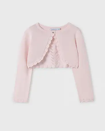 Bolerino rosa cipria in viscosa tricot