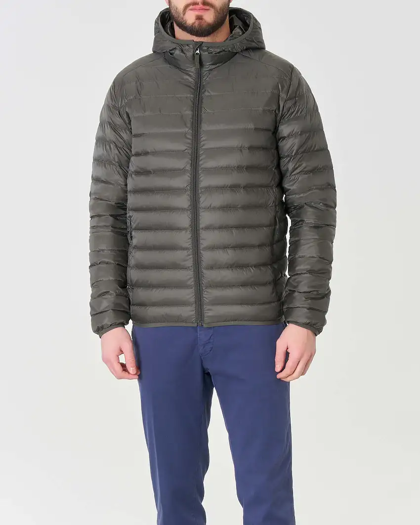 Piumino 100 grammi Pellizzari verde militare con cappuccio