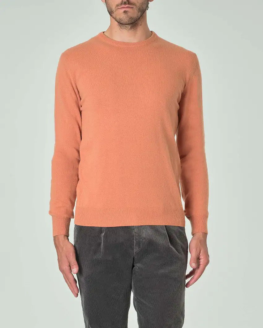 Maglia girocollo Ashki.i arancio in misto lana e cachemire