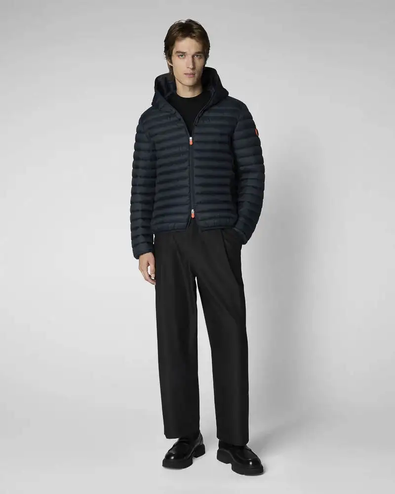 Piumino Donald blu navy con cappuccio imbottito in Plumtech® 100 grammi