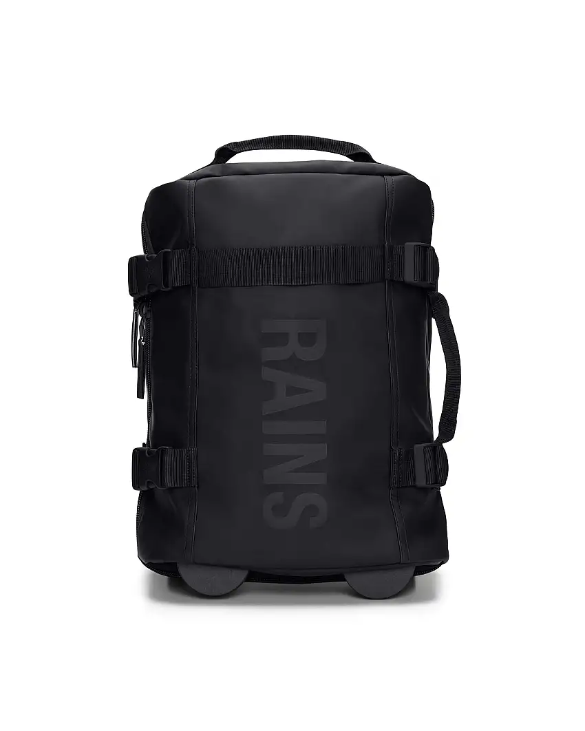 Texel Cabin Bag Mini Rains nero in tessuto impermeabile effetto gommato