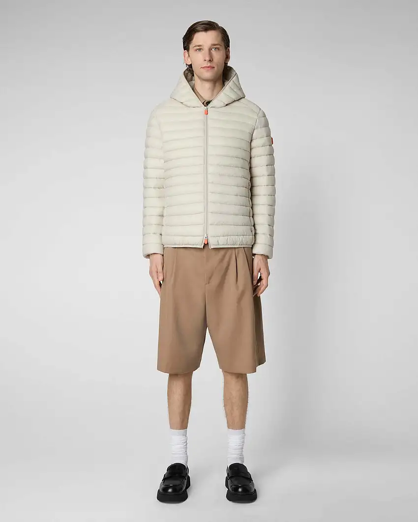 Piumino Donald avorio con cappuccio imbottito in Plumtech® 100 grammi