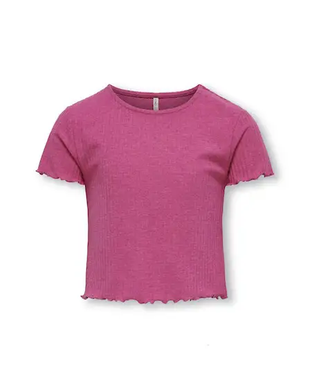 T-shirt cropped fucsia in viscosa stretch a costine