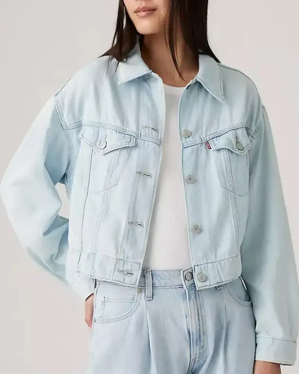 Giacca Featherweight Trucker lavaggio chiaro in cotone e lyocell stretch