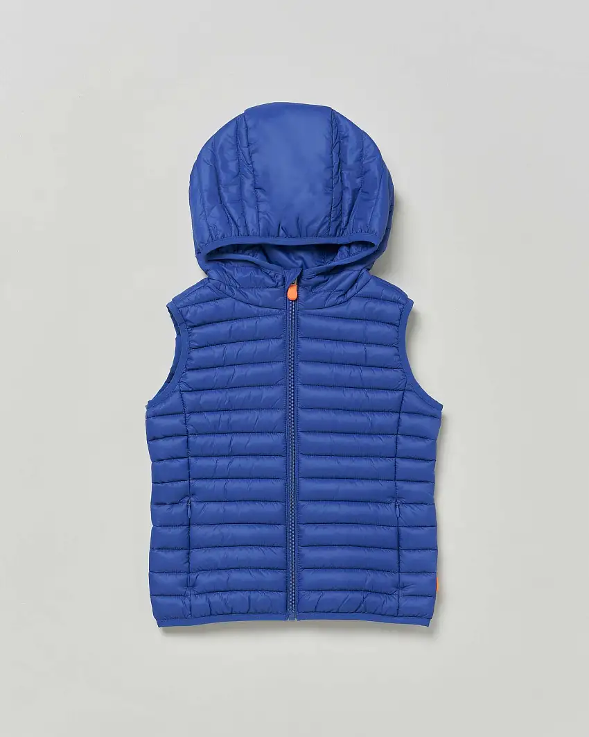 Gilet Dolin blu imbottito in Plumtech® con cappuccio