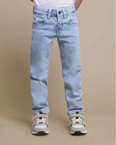 Jeans regular fit in cotone stretch a lavaggio chiaro bleach
