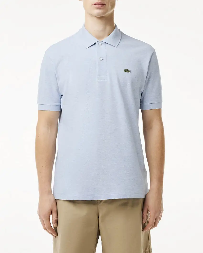 Polo Lacoste azzurro melange classic fit L.12.64 in petit piqué
