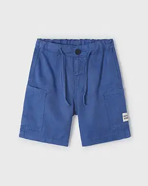 Bermuda indaco con coulisse e tasconi 3-7 anni