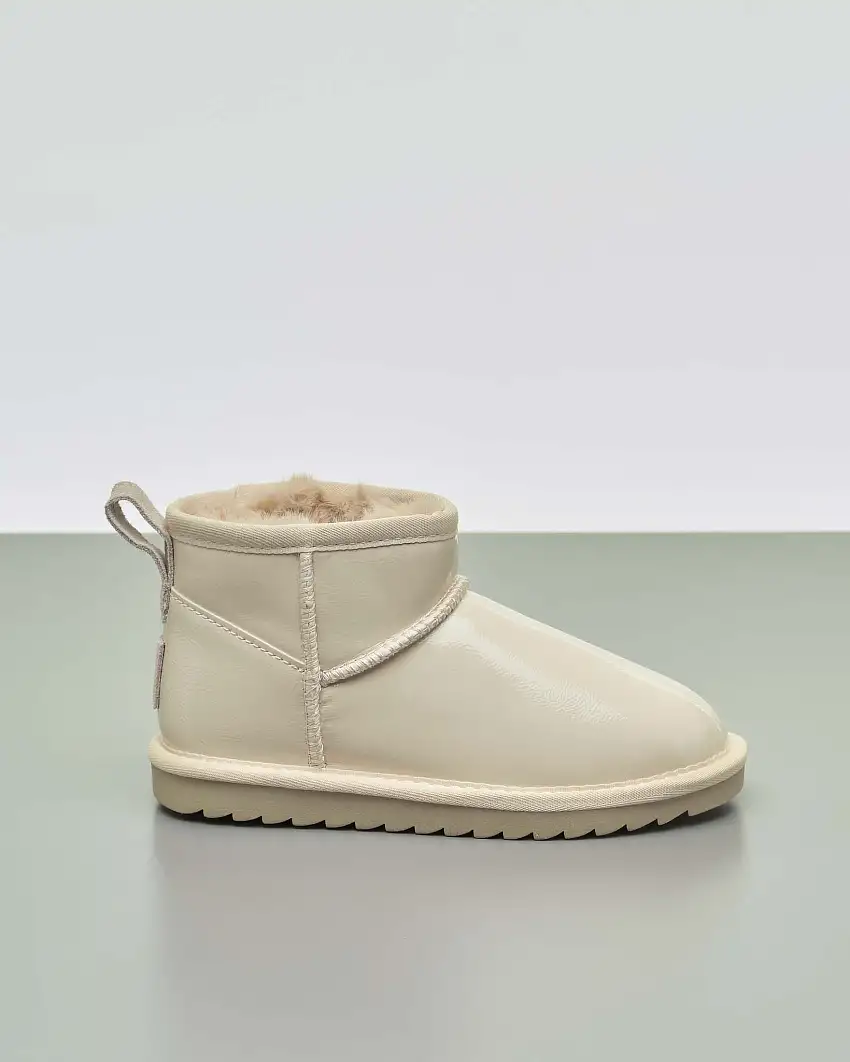 Stivaletto Colors of california avorio in simil pelle effeto vernice