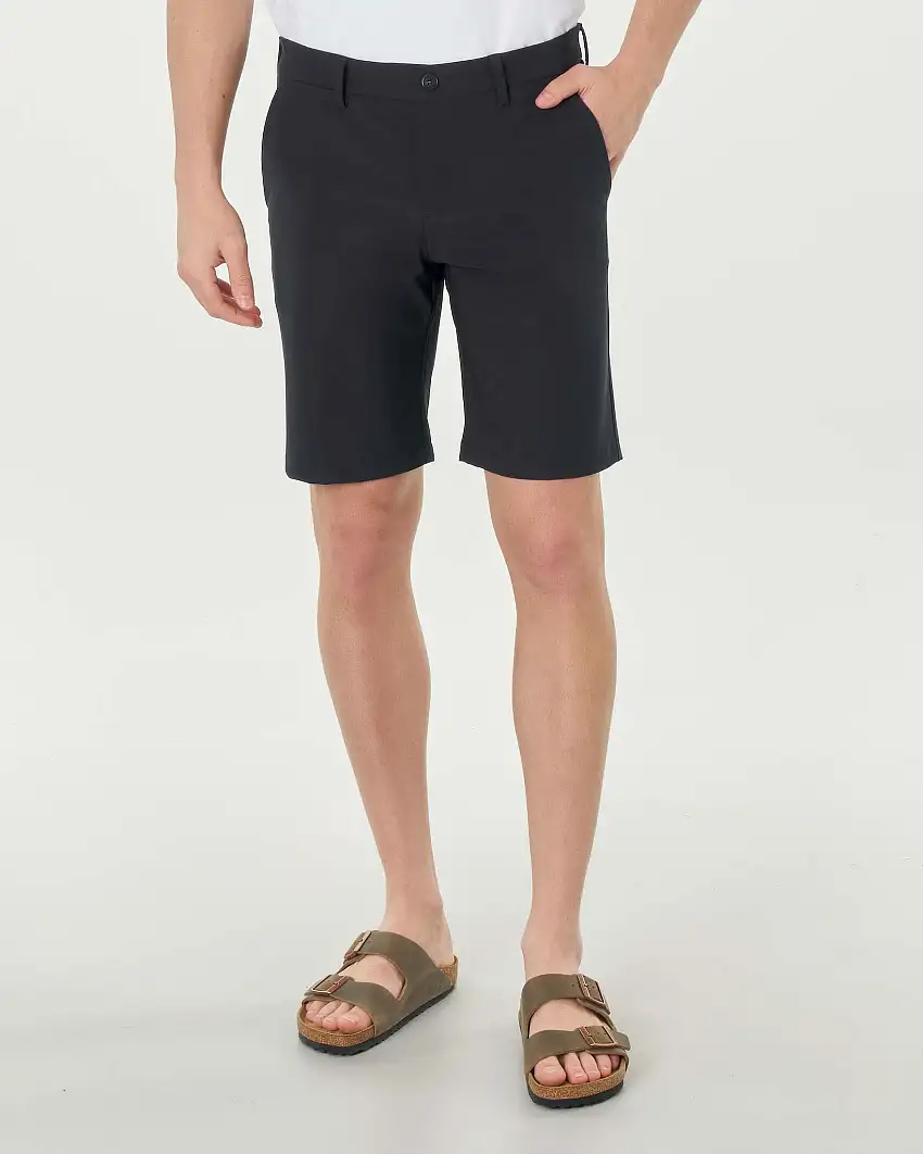 Bermuda chino blu in tessuto tecnico stretch