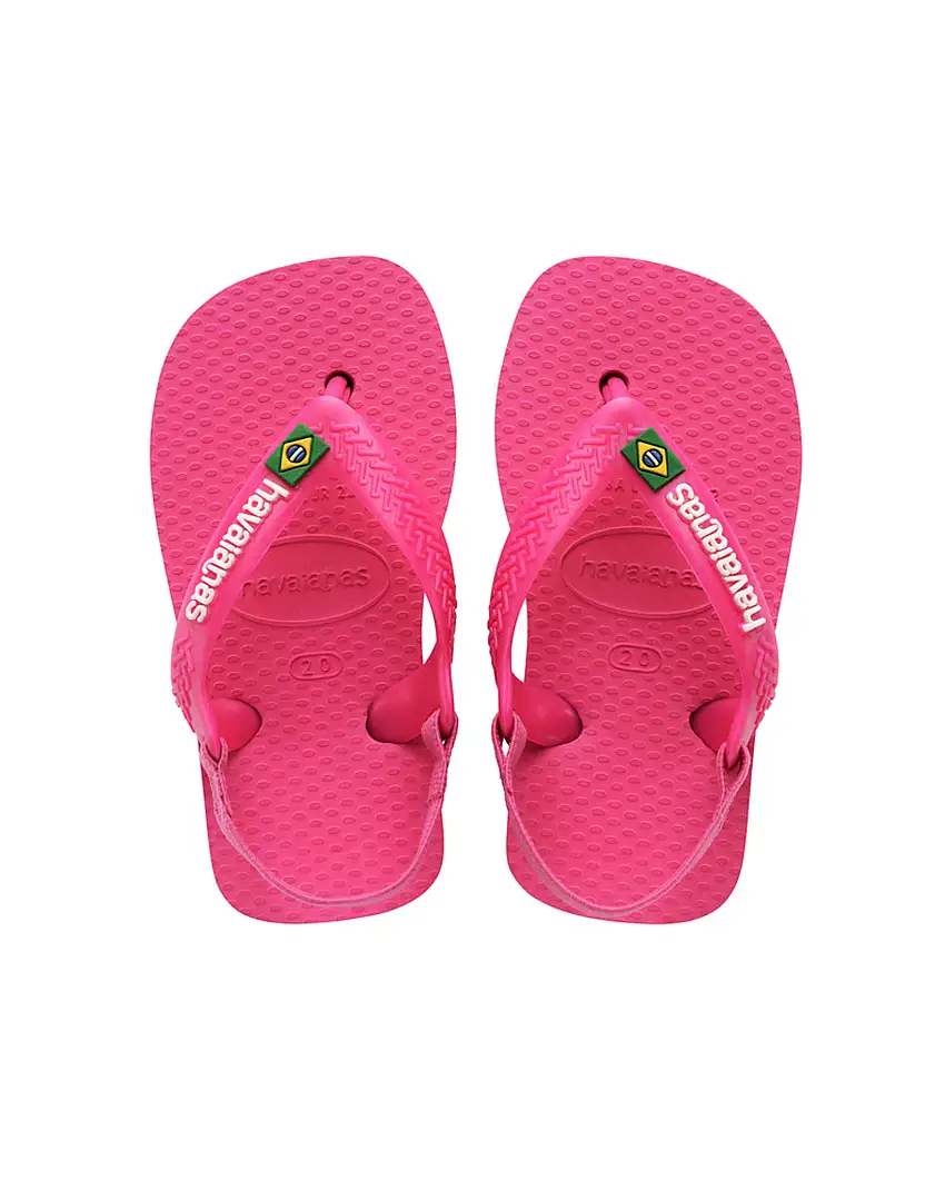 Havaianas Baby Brasil Logo II fucsia con elastico sul retro 21-26