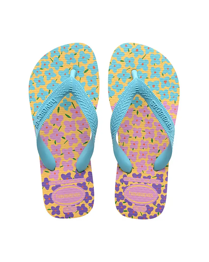 Havaianas Kids Flores a fantasia floreale multicolore e fascetta azzurra