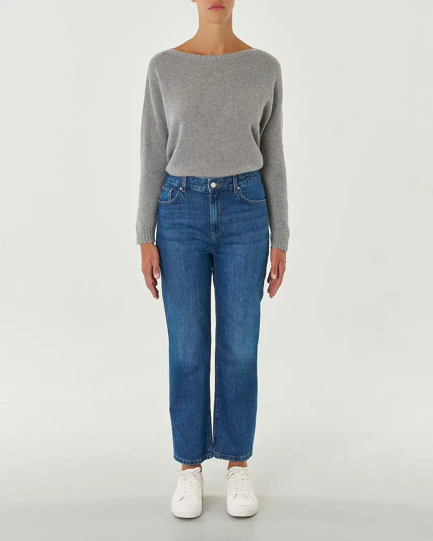 Jeans carrot fit blu stone washed in cotone