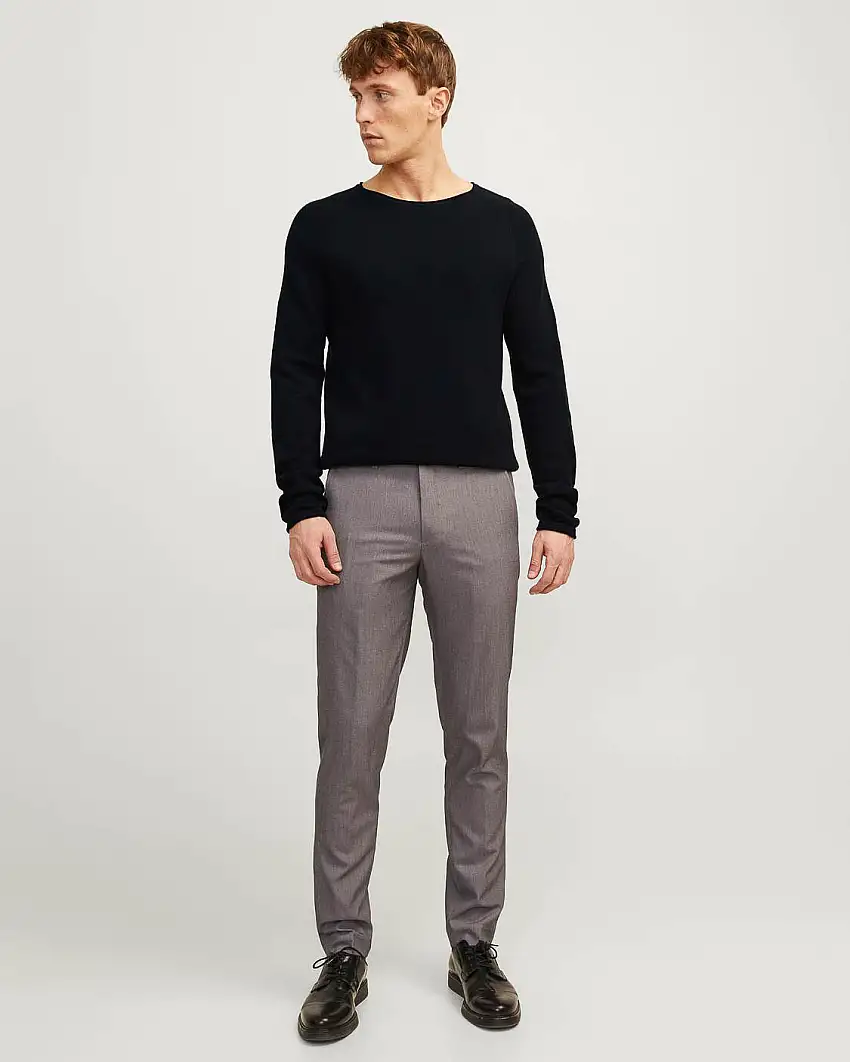 Maglia girocollo Jack & Jones nera in puro cotone lavorato a punto pepe con maniche raglan