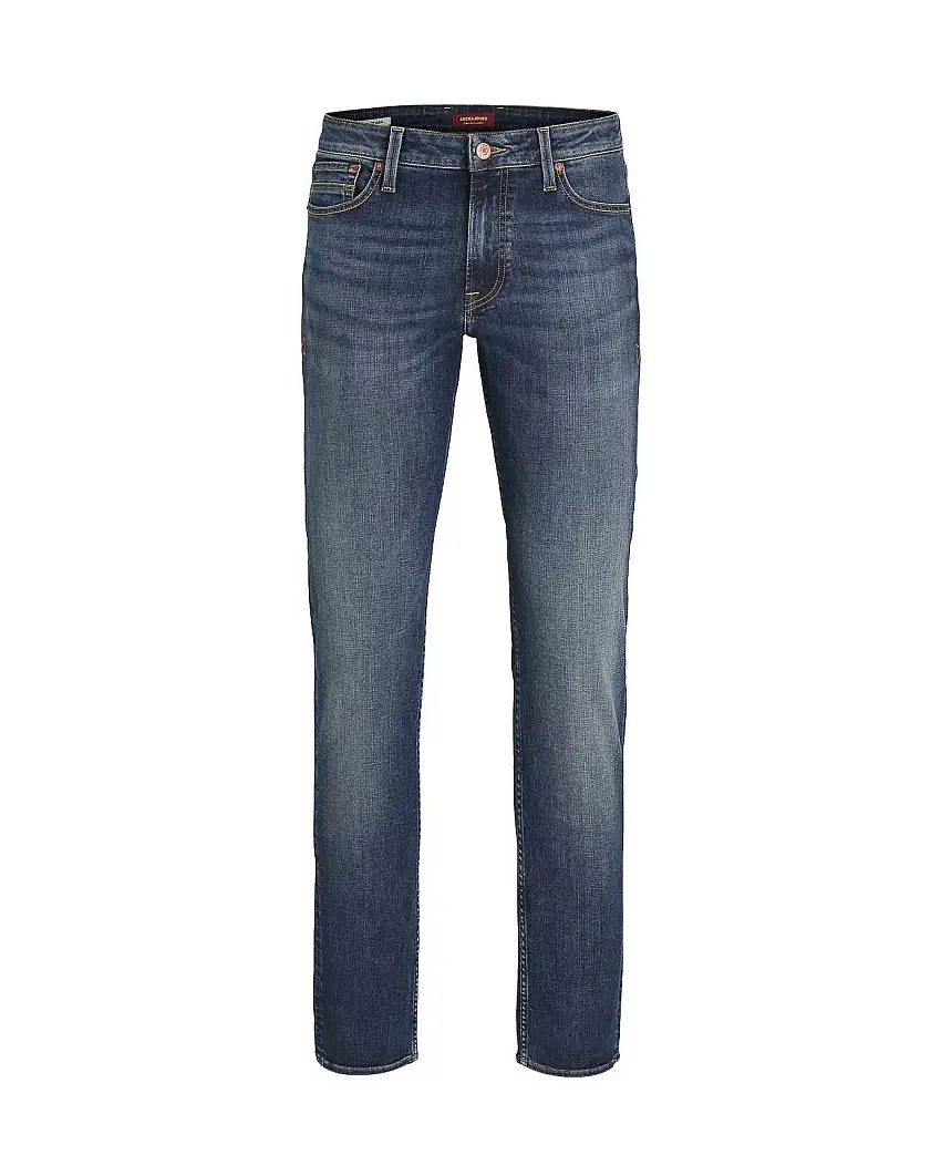 Jeans Glenn slim-fit a vita bassa in cotone stretch lavaggio medio stone washed e baffature