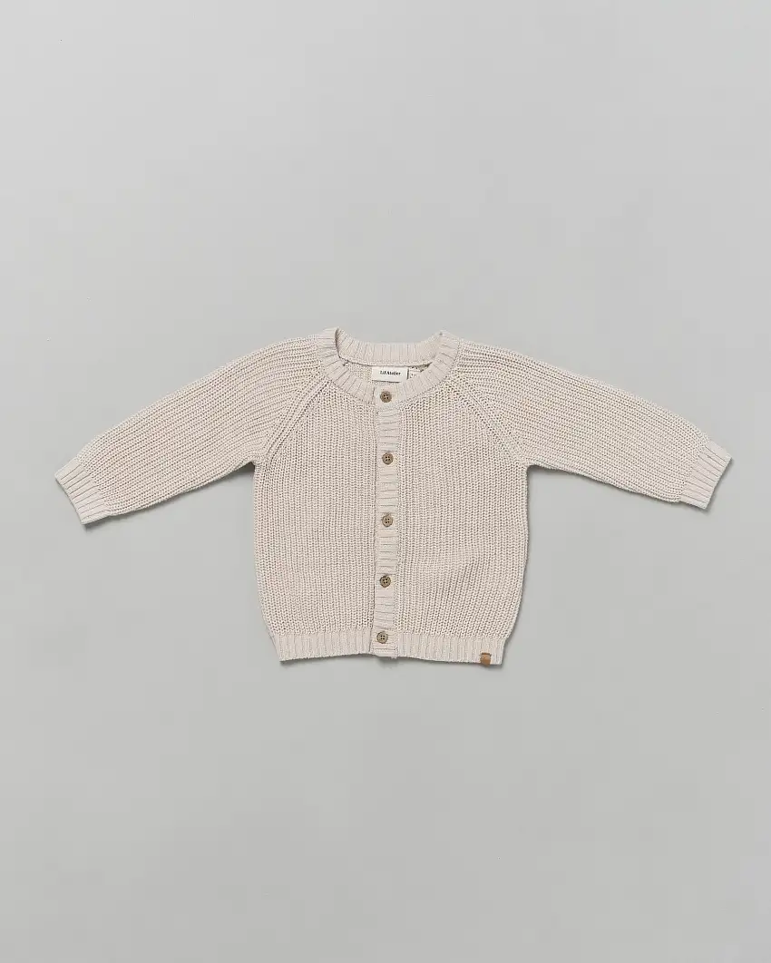 Cardigan Lil'Atelier beige in cotone tricot