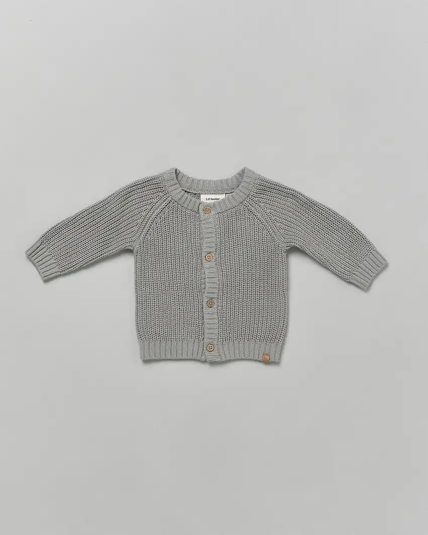 Cardigan Lil'Atelier piombo in cotone tricot