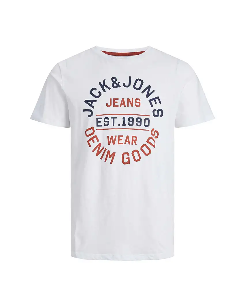 T-shirt bianca mezza manica con stampa grafica logo