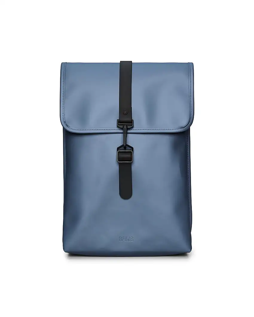 Zaino Rucksack avio in tessuto tecnico impermeabile effetto metallizzato con patta