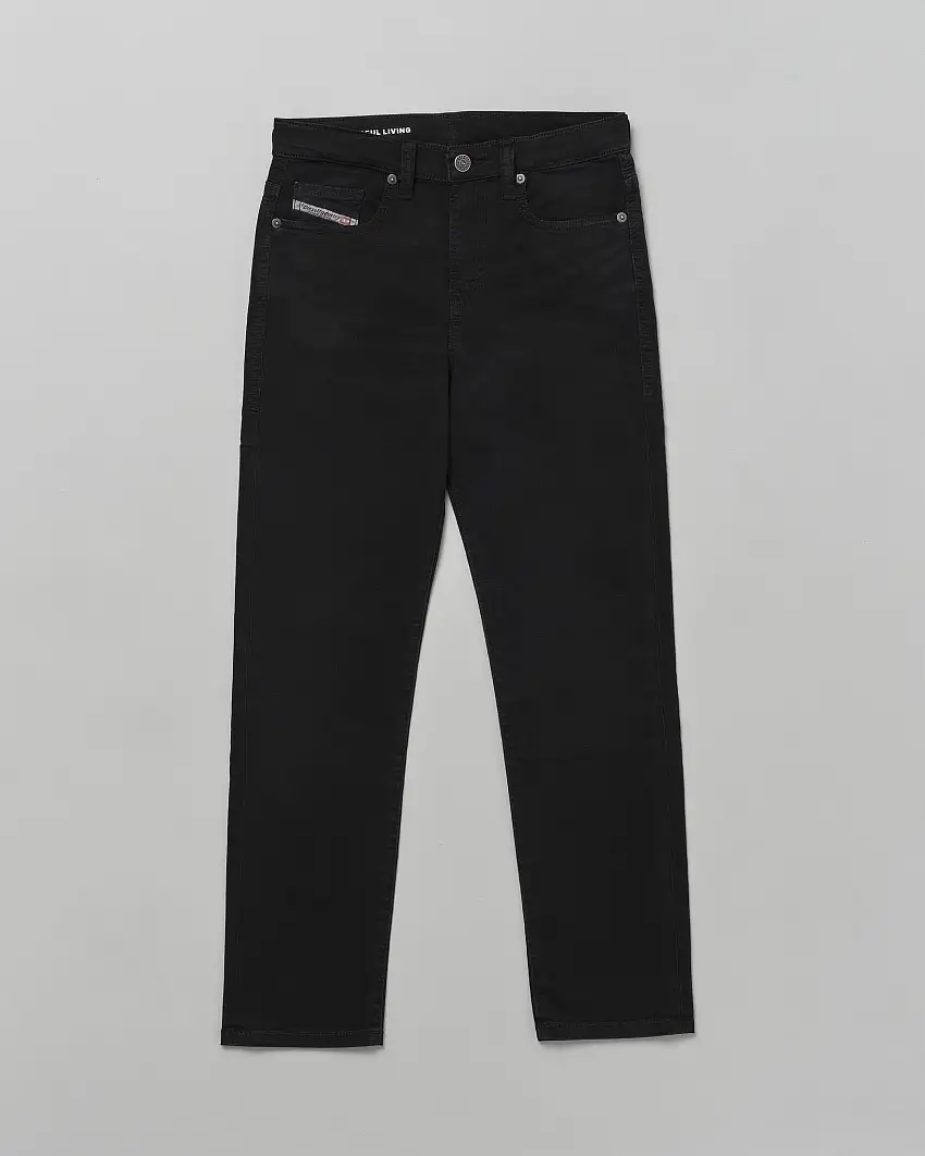 Jeans nero straight in cotone stretch