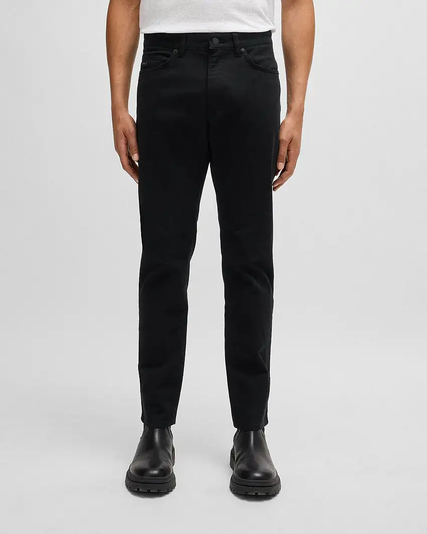 Pantalone cinque tasche Delaware nero in gabardina di cotone stretch