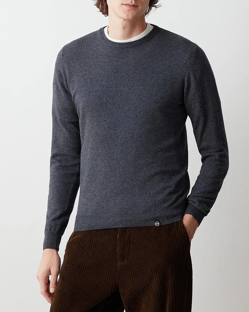 Maglia girocollo Colmar Originals grigio antracite in filato di misto lana viscosa e cachemire