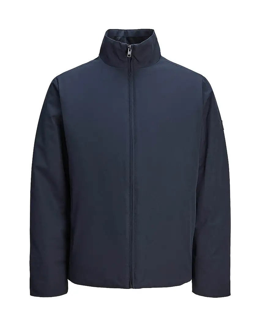 Giubbino sailor blu in tessuto imbottito con collo alto e chiusura a cerniera