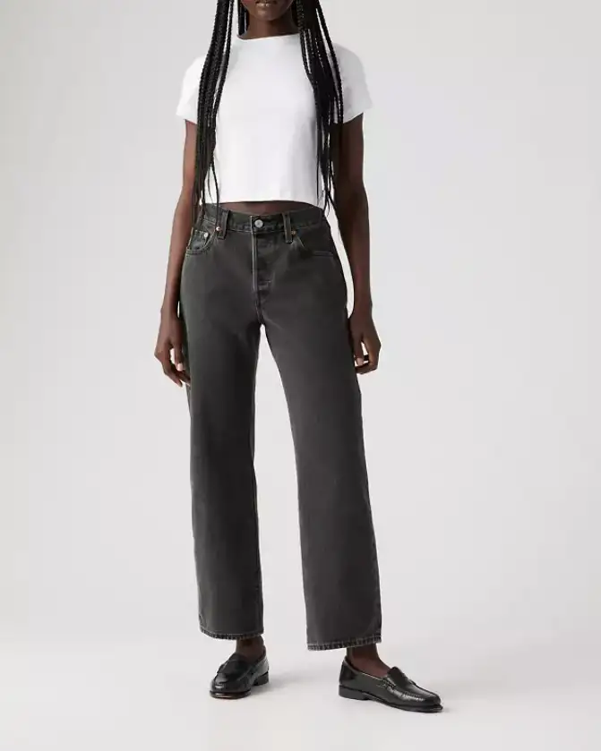 Jeans 501 in cotone neri delavè