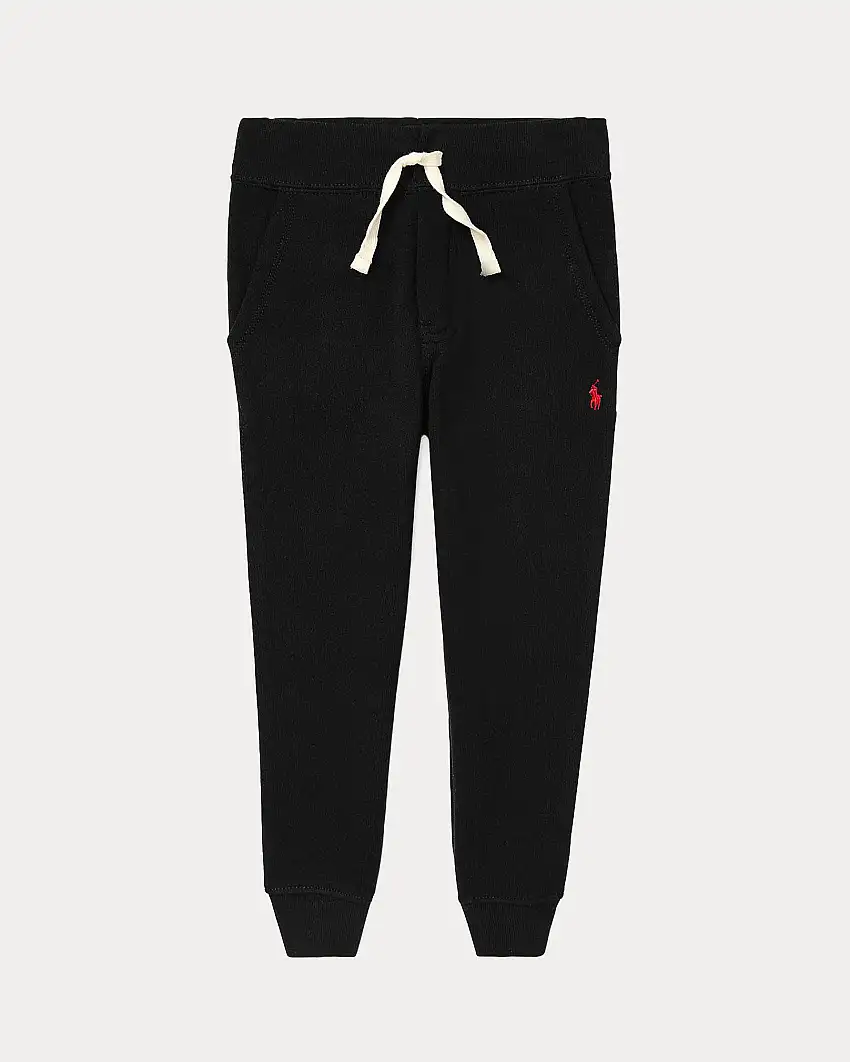 Jogger Polo Ralph Lauren in felpa di cotone nero con coulisse