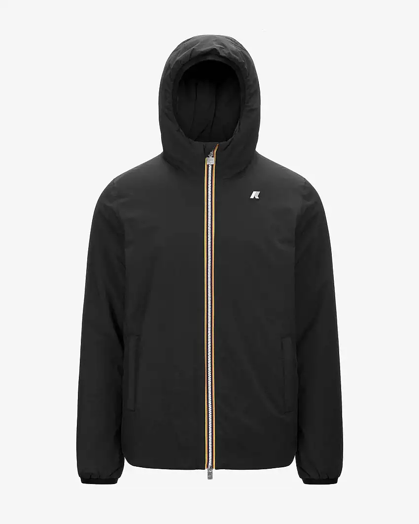 K-way Jack ST Warm nero in nylon stretch reversibile in verde militare