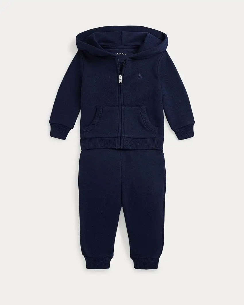 Tuta Ralph Lauren in felpa di misto cotone blu