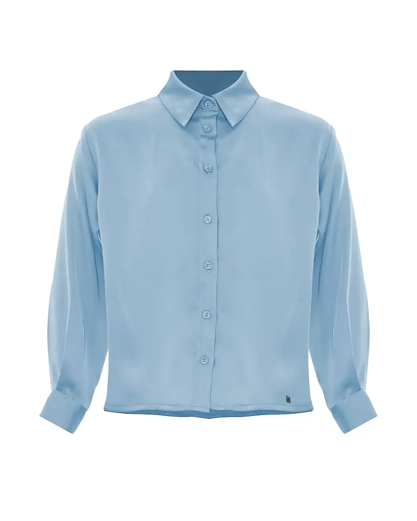 Camicia Kocca azzurra effetto raso