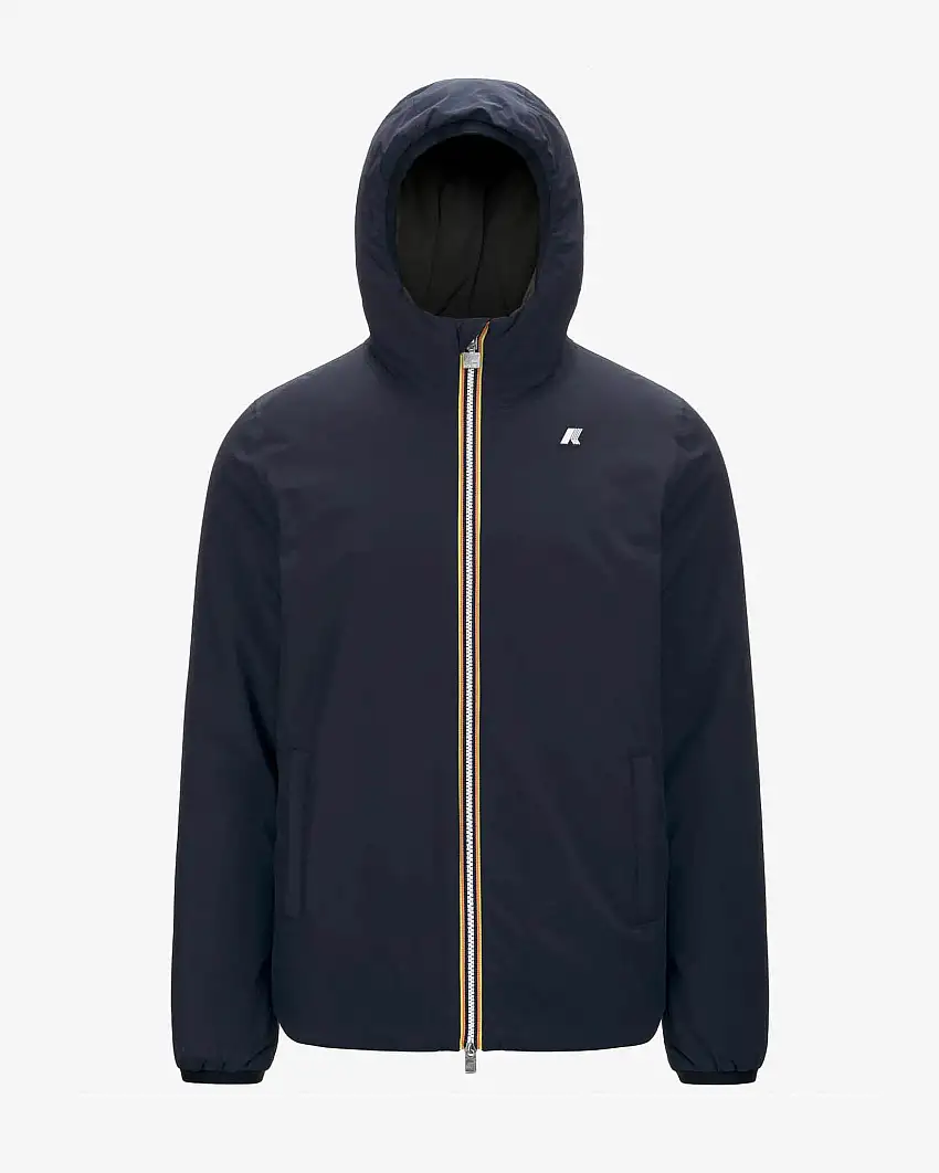 K-way Jack ST Warm blu in nylon stretch reversibile in verde militare