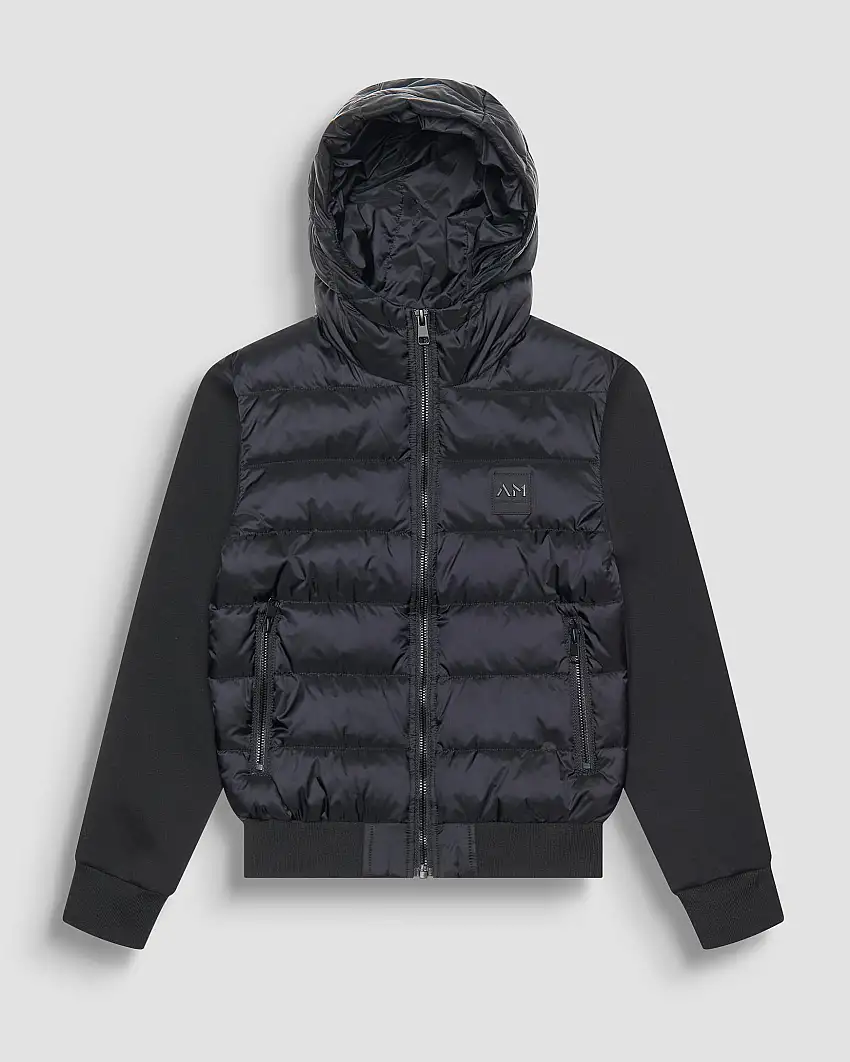 Bomber Antony Morato in nylon nero imbottito con cappuccio