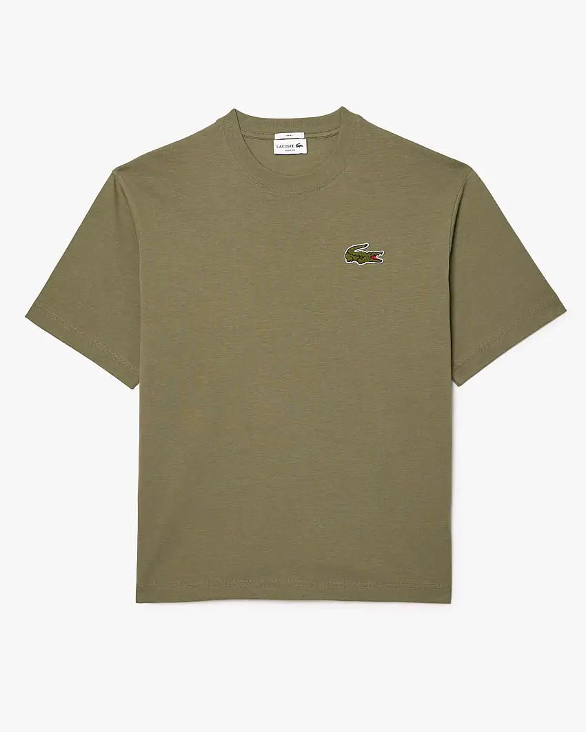 T-shirt verde militare loose fit in jersey di puro cotone