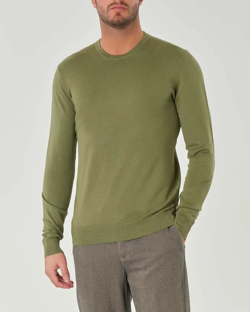 Maglia verde pistacchio girocollo tinta unita