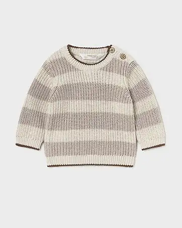 Maglia Mayoral a righe marroni e panna in cotone tricot