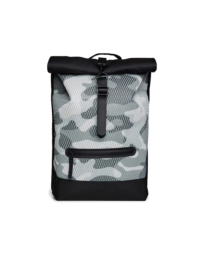 Zaino Rolltop Rucksack Mesh Rains camouflage in tessuto tecnico impermeabile e mesh