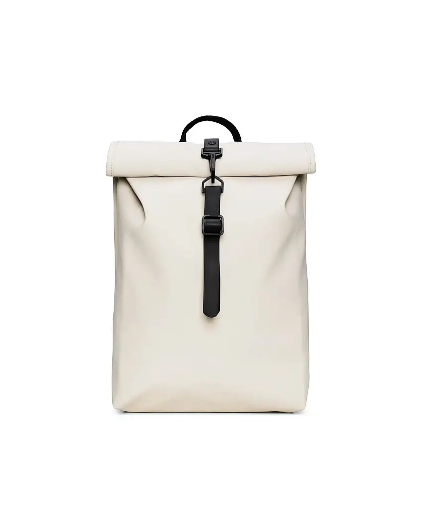 Zaino Rolltop Mini color sabbia con gancio di chiusura