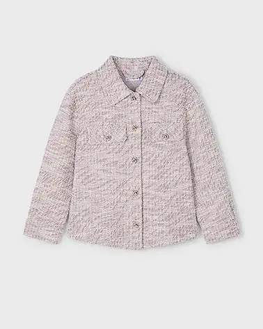 Giacca a camicia rosa tweed