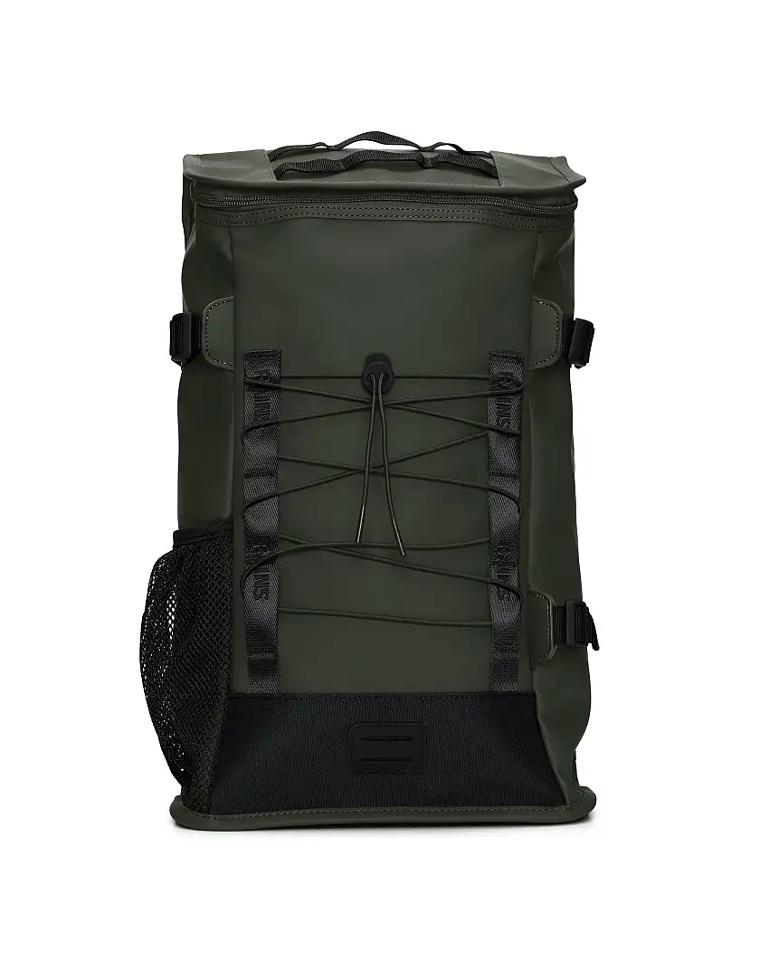 Trail Mountaineer Bag Rains verde militare in tessuto tecnico impermeabile effetto gommato