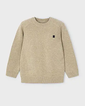 Maglia Mayoral sabbia in misto cotone e lana girocollo