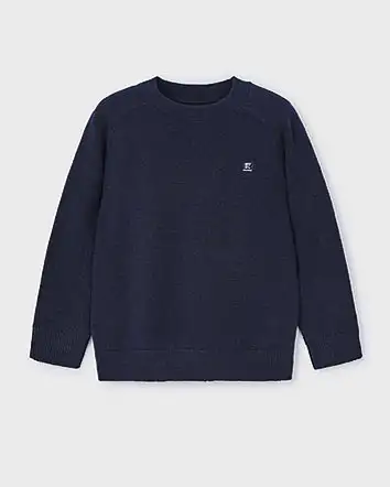 Maglia Mayoral blu in misto cotone e lana girocollo